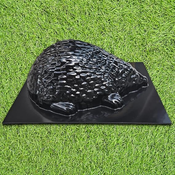 BETONEX Cement Hedgehog Mold, 10x10x5 inches, Black, Concrete Sculpture DIY Mold for Garden Paths