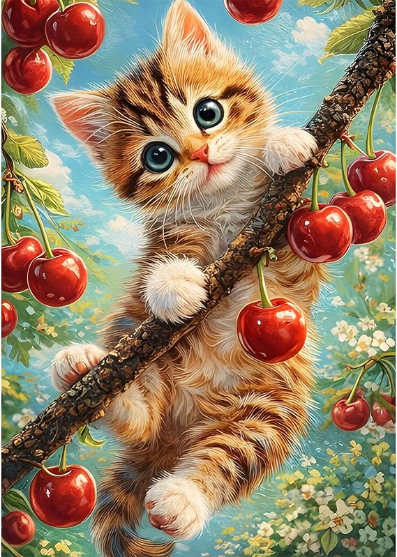 NEWENMO Adorable Cat Diamond Painting Kit Full Drill for Adult Beginners