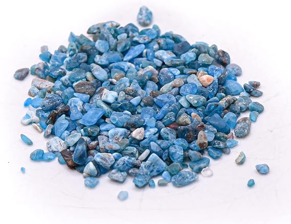 200g (7oz) Rich Blue Apatite Small Tumble Stone Pebbles Polished Natural Sparkling Gemstone Crystal Mineral Specimens - 2 Bags