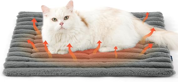 Bedsure Self-heating Cat Bed Washable,Small Cat Blanket,61x46cm,Grey