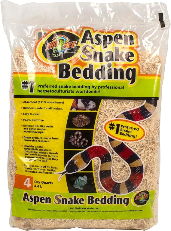 Zoo Med Laboratories Aspen Snake Bedding, 4 Quart