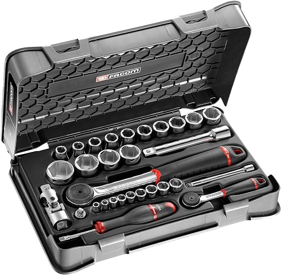 Facom RS. 161-1pb Set, Black, 1/4 "/1/2, Set of 33 Pieces