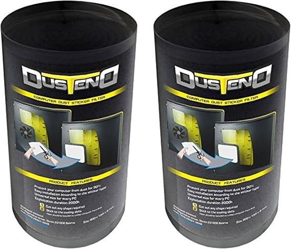 DustEND Fine Purification Computer Dust Filter, Model G3, Black, 2-Pack