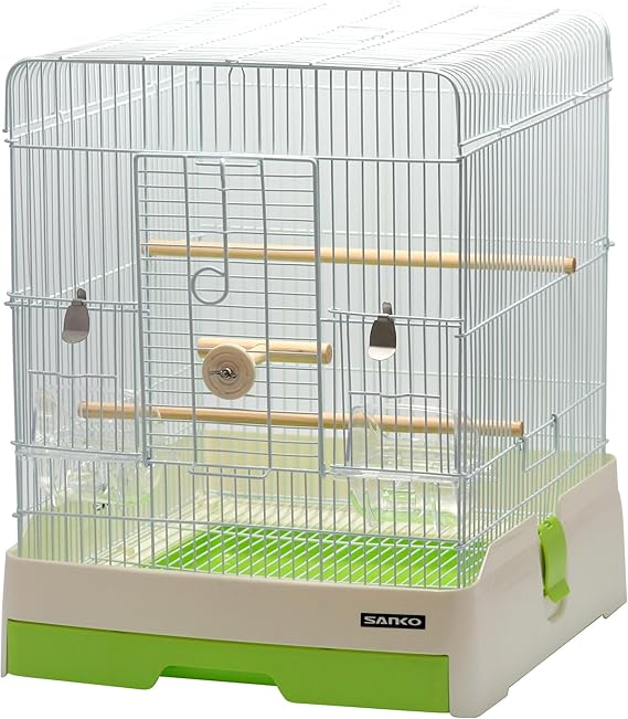 Sanko Easy Home Bird Cage 37, For Small Birds, Green