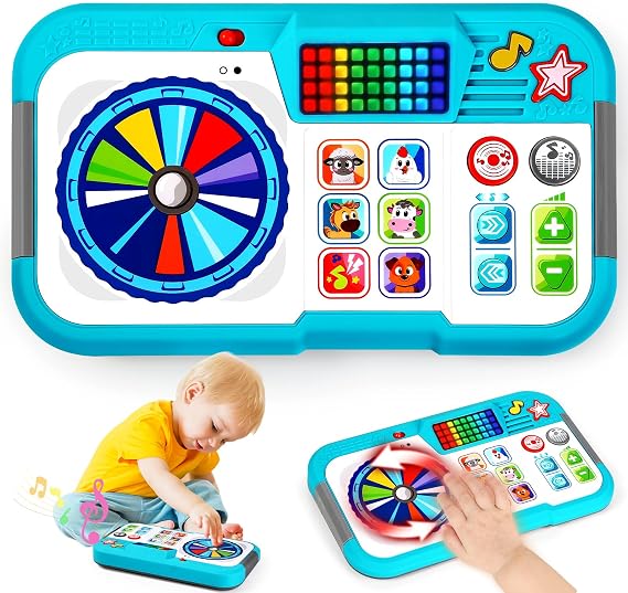 Baby DJ Set, Toddler Musical DJ Table with Lights for 6-12 Months, Preschool Infant Tummy Time Toy, Interactive Early Sensory Development Toy, 1st Christmas Birthday Gifts for Boys Girls Age 1 2 3
