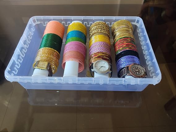 Shubh Empire Bangle Box For Women - Portable Jewellery Box With Partition & Transparent Organizer