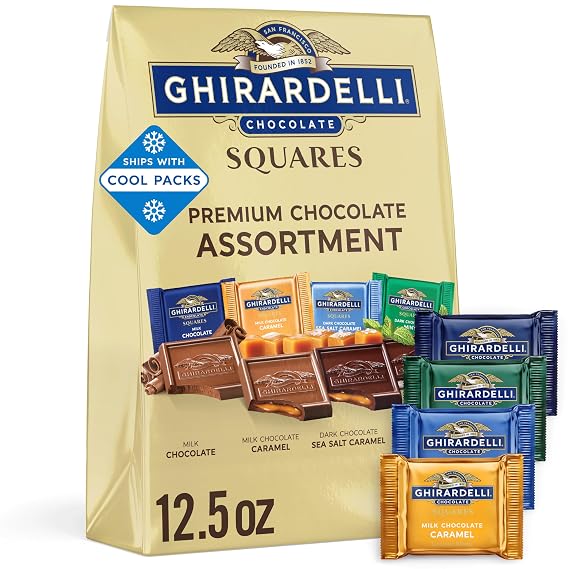 GHIRARDELLI Premium Assorted Chocolate SQUARES, 12.5 oz Bag, Chocolate Candy Variety Pack with Individually Wrapped Candy