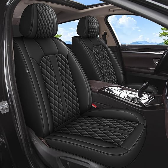 IKABEVEM Car Seat Covers Full Set Fit for Kia Sportage 2007-2022: 5 Seat Auto Interior Accessories, Waterproof Faux Leather Vehical Car Seat Cushions Cover(Black