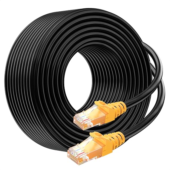 Cable Matters 10Gbps Pure Copper 24 AWG Cat 6A Ethernet Cable - 200ft, [Direct-Burial Rated, Waterproof and Weatherproof] Outdoor Ethernet Cable with 500 MHz Bandwidth, Long Cat6a PoE Cord