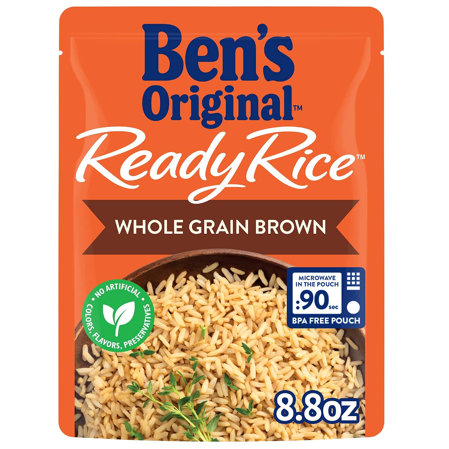 BEN&amp;amp;#39;S ORIGINAL Ready Rice Whole Grain Brown Rice, Easy Dinner Side, 8.8 OZ Pouch Pack of 12