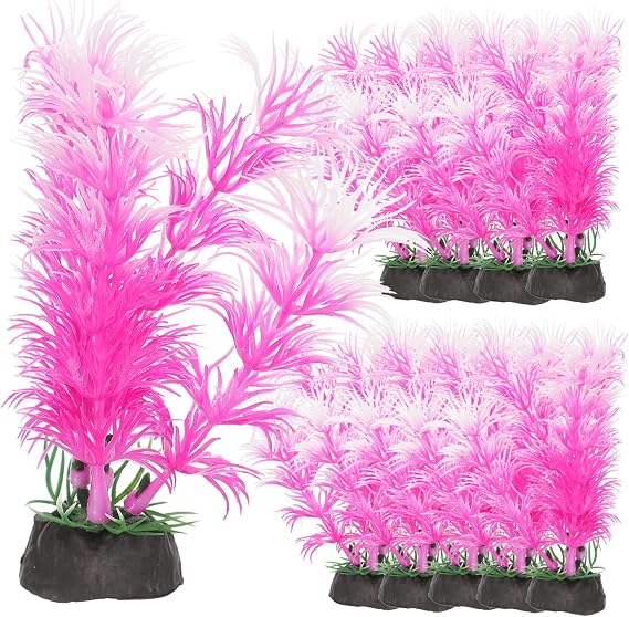 10Pcs Artificial Aquarium Plants Fish Tank Decor Lightweight Aquatic Landscape Home Fish Tank Grass for Natural Underwater Decoration
