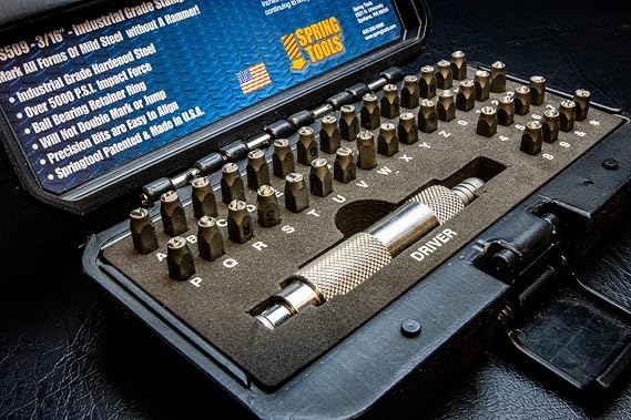 Spring Tools ID Stamping Systems - 3/16" Bits 39 Piece Metal Stamp kit
