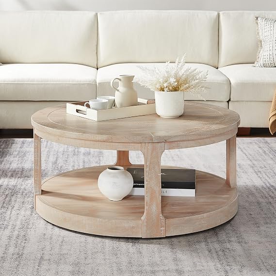 40" Round Coffee Table with Wheels
