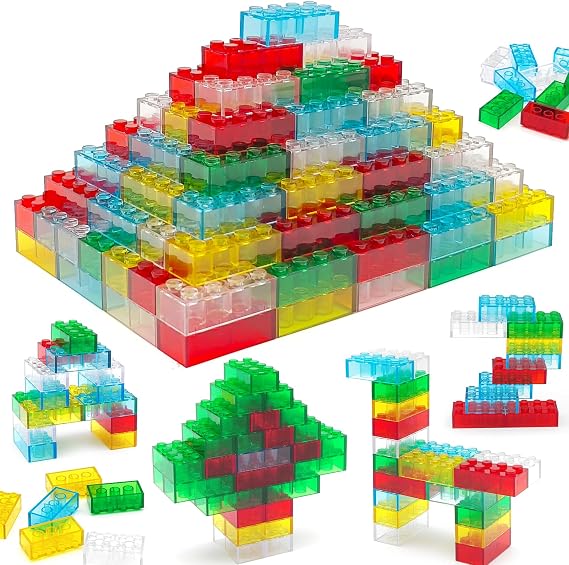 150 Pieces 2x4 Classic block Translucent Building Bricks Multicolor