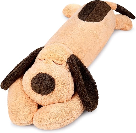38.1 inch Long Dog Plush Pillow Cute Puppy Plush Stuffed Animal Pillow, Stuffed Labrador, Sleeping Hugging Plush Pillow Stuffed Toy Cuddly Puppy Doll Toy Fluffy Toys for Kids Adults Birthday (Brown)
