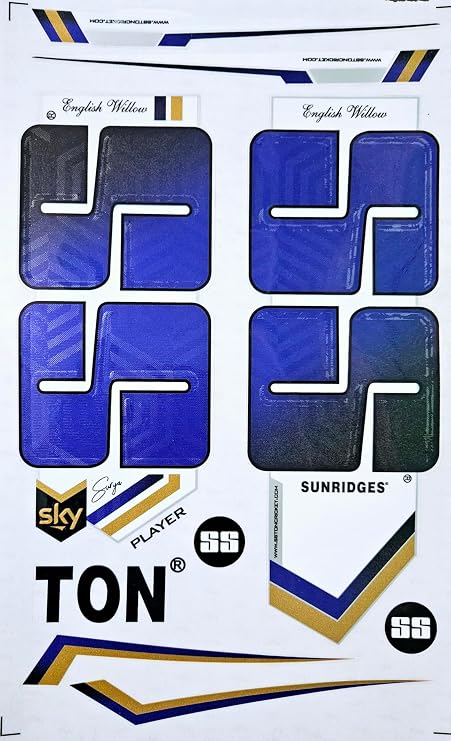 AYN Cricket Bat Sticker 4D Digital Embossed English Willow Fiber Tape Sports Accessories Protection, SKY Blue