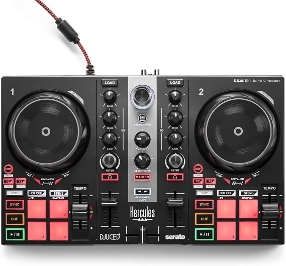 Hercules DJControl Inpulse 200 MK2 Ideal DJ Controller for Learning How to Mix