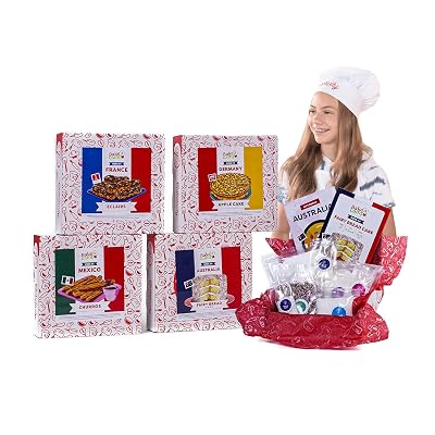 Baketivity Bake-A-Camp Kids Baking Set for Cultural Awareness. Includes 4 Baking Kits for Kids with Pre-Measured Ingredients with Each Baking Kit Containing Ingredients for a Different Cultural Food