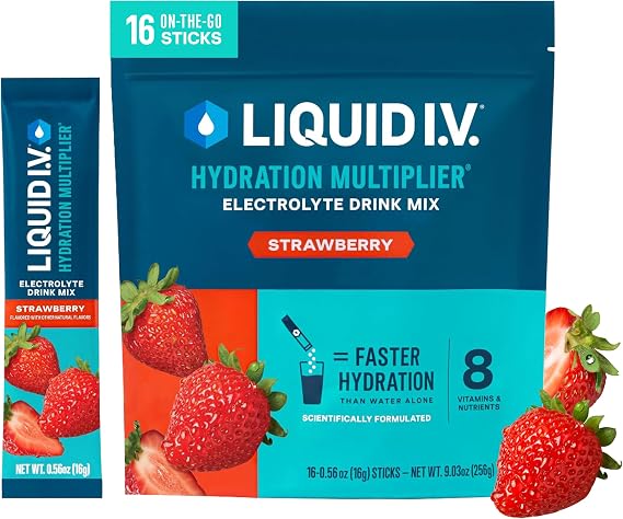 Liquid I.V. Hydration Electrolytes, Strawberry, 16 Count