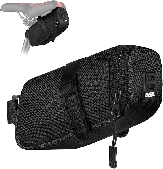 DiULi Bicycle Saddle Bag,Waterproof Bike Seatpost Bag,Cycling Accessories for Outdoor Cycling,Under Back Seat for MTB Road and Folding Bike,Black