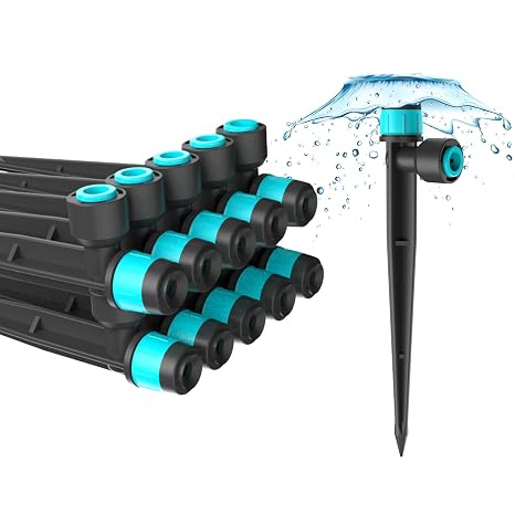 (10pcs) Rain Seer Vortex Emitters, Quick-Connected with 6mm Hose, Watering System Kit Accessories for Garden, Lawn and Raised Bed.