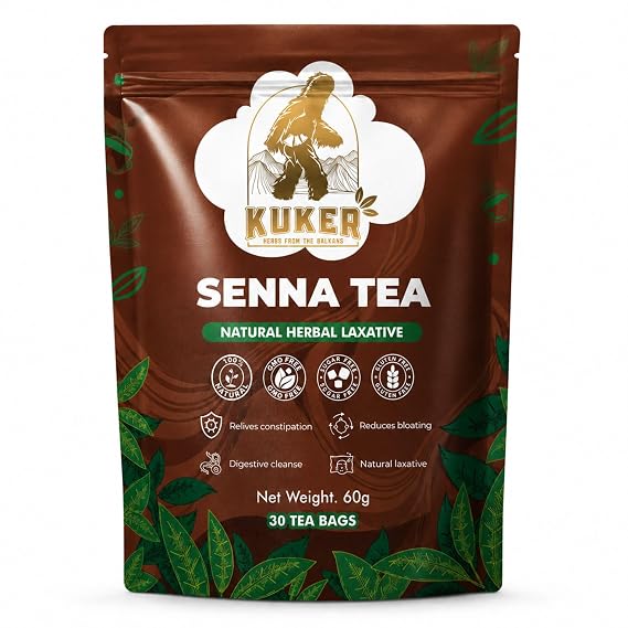 Senna Tea 30 Tea Bags | Premium Senna Leaf Herbal Tea | Natural Cleanse & Digestive Support | Caffeine-Free, Non-Bleached Bags, No Additives