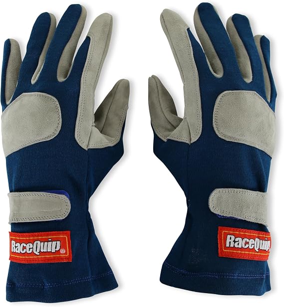 RaceQuip 351026RQP 351 Series Driving Gloves - SFI 3.3/1 - Blue/Gray - XL