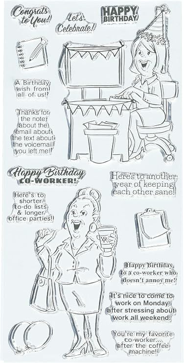 Art Impressions Work & Play Clear Stamp, Multicolor