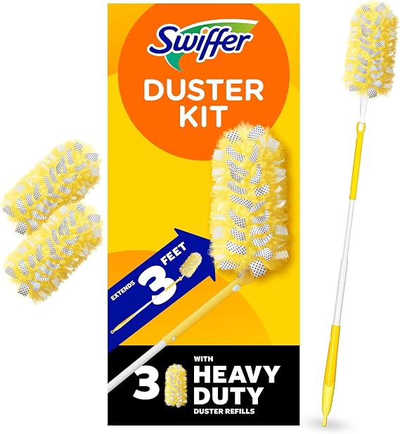 Swiffer 360 Dusters Extendable Handle Starter Kit, 3 Count Duster Refill