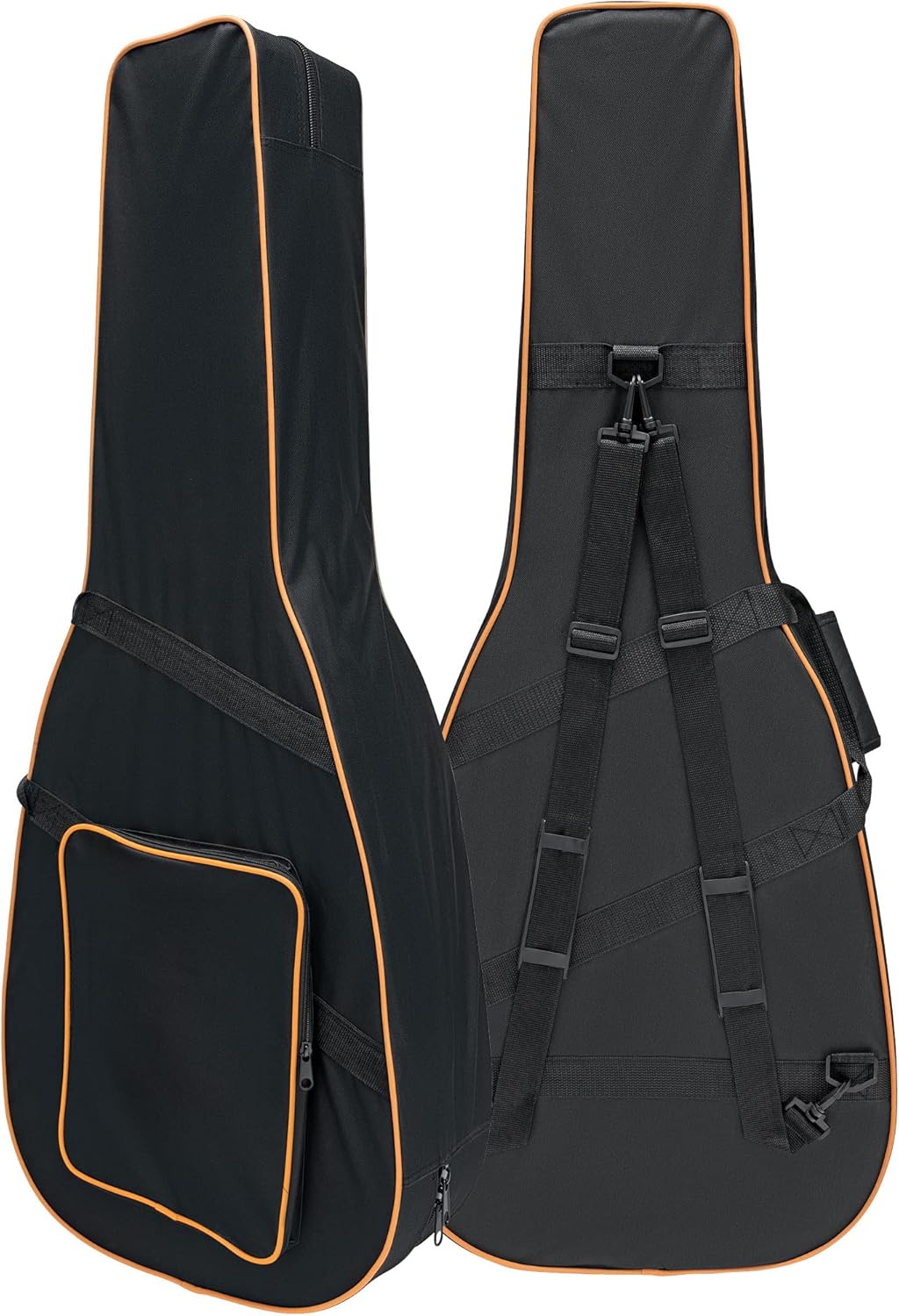 Knox Gear KN-SGC01 Acoustic Dreadnought Guitar Lightweight Hard-Foam Case w Back Straps, black