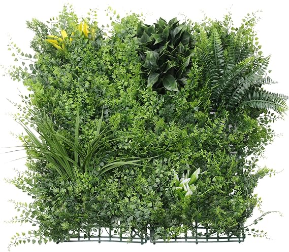 6PCS 20''x20'' Artificial Boxwood Panels Topiary Hedge Plant Privacy Screen Faux Ivy Greenery Grass Backdrop Wall Decor UV Protected for Outdoor Indoor Garden Fence Backyard