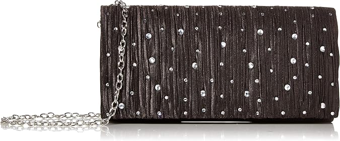 Jessica McClintock womens Chloe Satin Rhinestone Evening Clutch