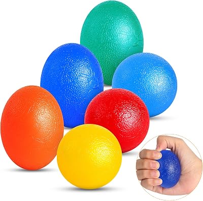 6 Pieces Hand Exercise Balls Hand Therapy Balls Stress Relief Balls for Adult Strengthening Grip Strength Trainer Reducing Finger Stiffness for Arthritis Pain Relief & Stress Relief