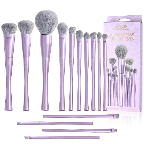 Jessup Professional Makeup Brush Set Vegan Synthetic for Face & Eye T512 | Ultra-Soft High-Density Bristles, Cruelty-free, Seamless Blending, Foundation, Contour & Eyeshadow Brush, Beginner-Friendly