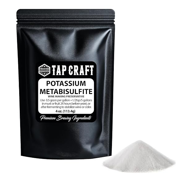 Potassium Metabisulfite 4 oz - Wine Making Brewing Sanitizer & Preservative