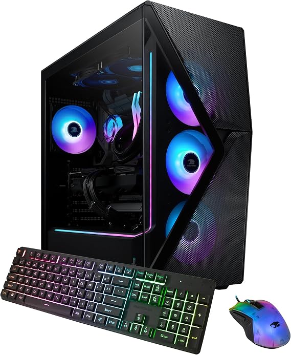 iBUYPOWER Slate MESH Gaming PC Desktop Computer AMD Ryzen 9 9900X CPU, NVIDIA GeForce RTX 5070Ti 16GB GPU, 32GB DDR5 RGB 5200MHz RAM, 2TB NVMe SSD, Windows 11 Home, Keyboard and Mouse - SMA9N57T01