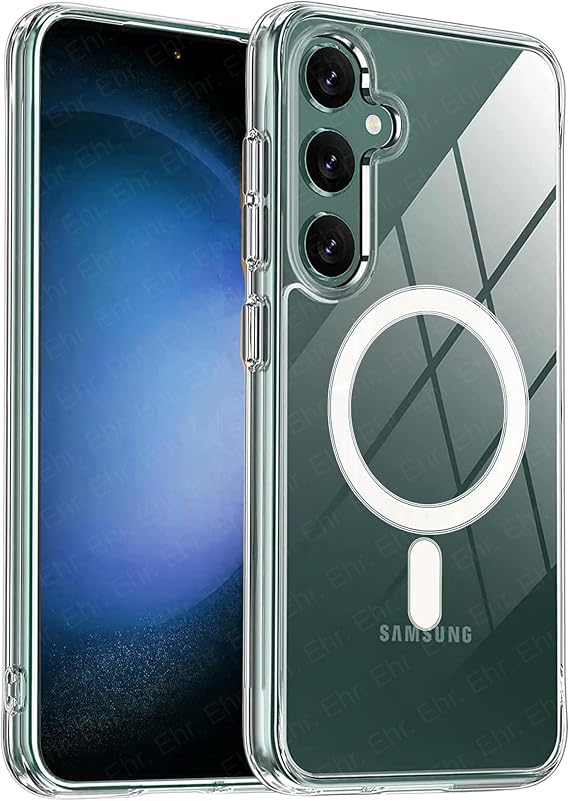 Ehr. Samsung Galaxy S24 Plus Uyumlu Kamera Korumalı Magsafe Wireless Şarj Özellikli Şeffaf Kılıf (Şeffaf, Samsung Galaxy S24 Plus)