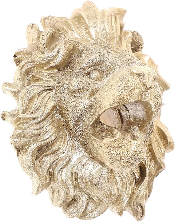 CRAFTHROU Lion Head Wall Hanging Fountain Sprayer Nozzle with Resin Material and Simple Installation for Garden and Fountain Water Feature Decoration