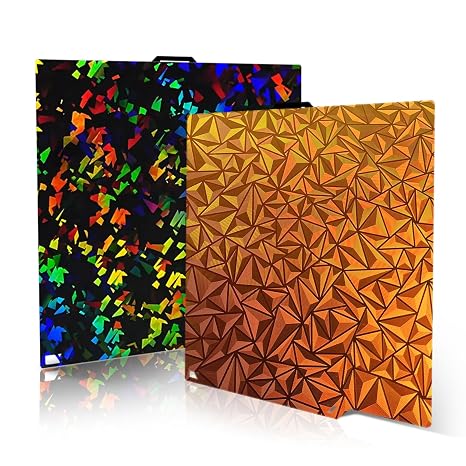 for Elegoo Centauri Carbon Build Plate Holographic PEI Sheet 260X271mm Double Sided Smooth PLA Plate HeatingBed Platform for Elegoo cc/cc2 3D Accessories (Fragment + Chameleon)