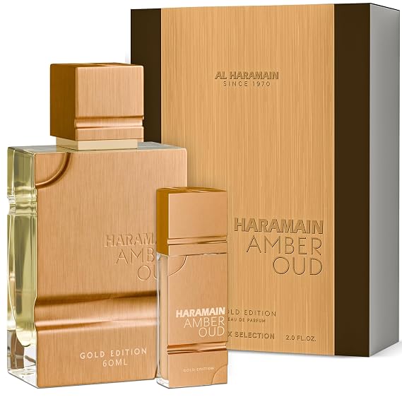 Al Haramain Amber Oud Gold Edition Eau De Parfum Spray 60ml + ATOMIZER Unisex Perfume Arabian Perfumes for Women & Men Long-Lasting Sweet Fragrance Arabic Cologne Men & Women's Gift (2 oz.)