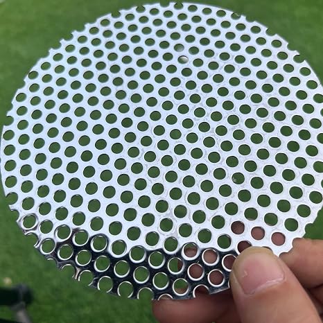 6" Diameter Round Slices Perforated Metal Sheets 19 Gauge Opening 1/5"(About 5 mm) Expanded Metal Mesh Perforated Plate 304 Stainless Steel Sheet Mesh Screen Panel Decorative Me