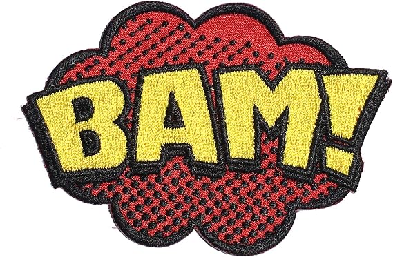 Kolorspun Bam Comic Book Pop Art Patch (Hook and Loop Backing)
