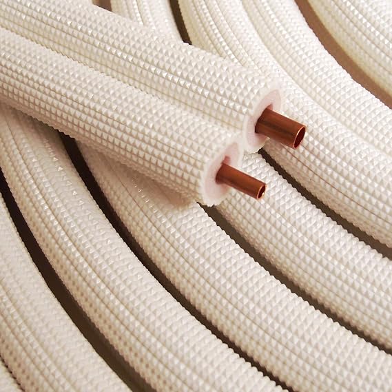 3/8" - 5/8" Insulated Copper Coil Line Set - Seamless Pipe Tube for HVAC