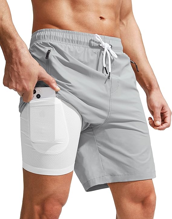 Viodia Men's Swim Trunks 7 Inch Quick Dry Board Shorts with Pockets