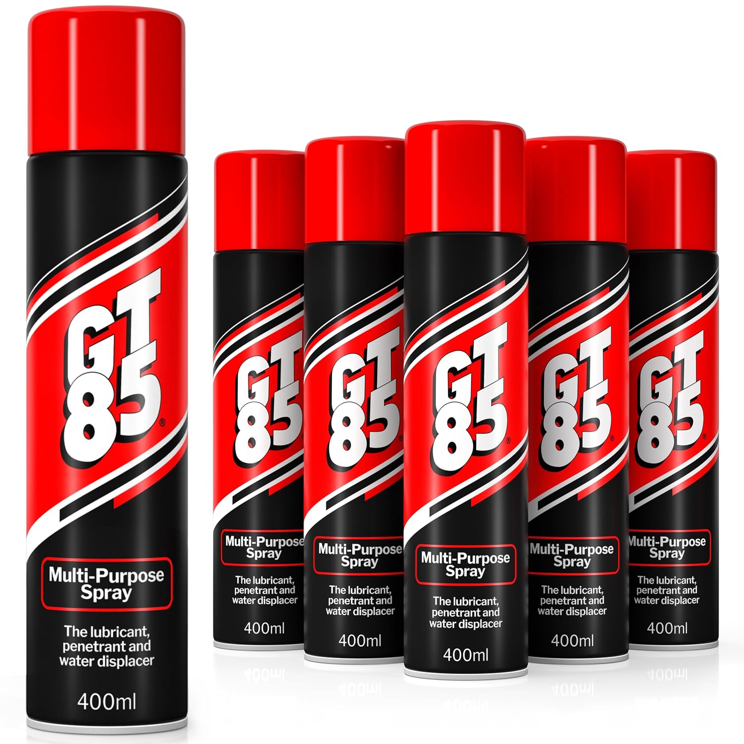 GT85 Multi-Purpose Oil Spray 400ml, Clean, Lube & Protect Metal and Composite Parts, Rust Prevention and Lubricant for Bike Accessories & Tools Pack of 6