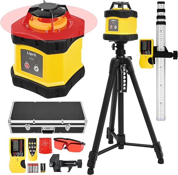 Rotary Laser level Kit, 360 Degree Self-leveling Laser Level