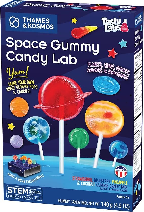 Thames & Kosmos Space Gummy Candy Lab | Tasty Labs STEM Experiment Kit, Make Space-Themed Gummy Pops & Candies, Explore Chemistry in Cooking, Safe to Eat, Made in USA, Food Ingredients Included