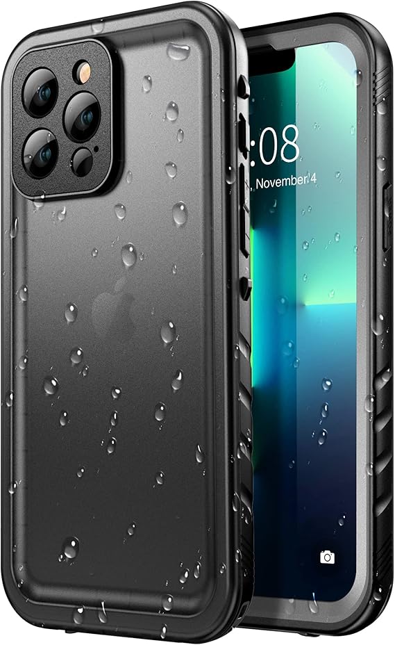 SPORTLINK for iPhone 13 Pro Max Waterproof Case IP68, Black, 6.7" | Military-Grade Heavy-Duty 360 Full-Body Protection with Built-in Screen & Camera Protectors, Dustproof, Shockproof