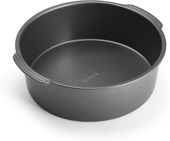 Instant Vortex Official Nonstick Round Cake Pan, Gray - Ideal for Baking Cakes, Casseroles, and More - Aluminized Steel for Even Cooking, Non-Stick Surface, Heat Resistant to 450F, Dishwasher Safe
