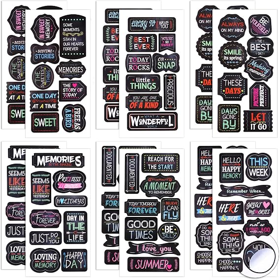 12 Sheets Memories Scrapbook Family Stickers